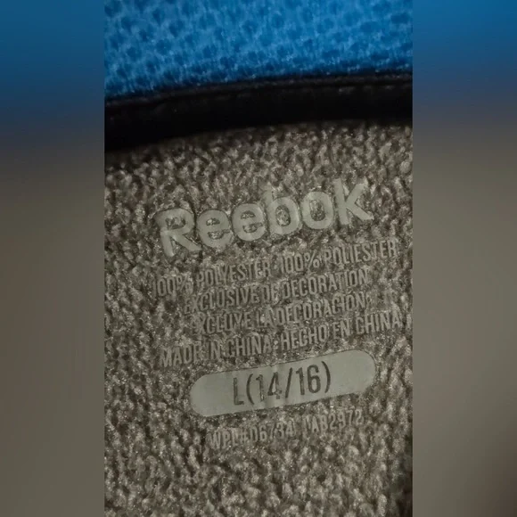 Reebok Gray and Blue Hoodie Kids Size Large 14/16 - Picture 2 of 3